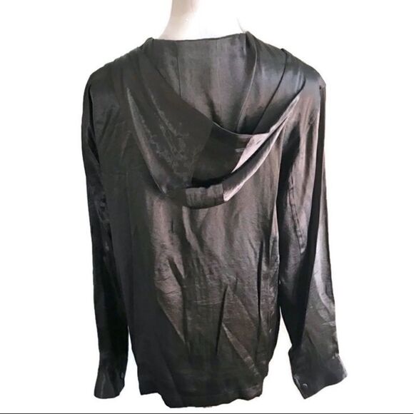 Chico’s Design Shiny Brown Zip Front Hoodie Size 3 - Picture 2 of 6